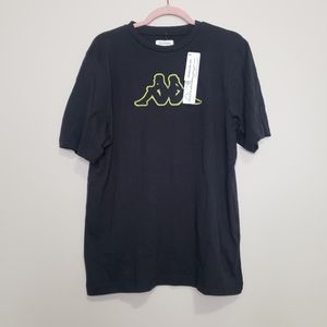 Kappa green logo airi black tshirt mens xs nwt